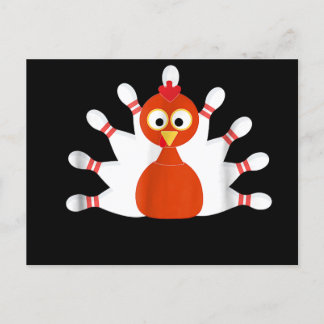 sports turkey and bowling  -  thanksgiving announcement postcard