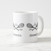 Sports Vintage Crossed Tennis Racquet Tennis Balls