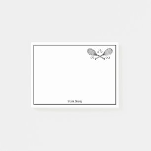 Sports Vintage Crossed Tennis Racquet Tennis Balls Post-it Notes