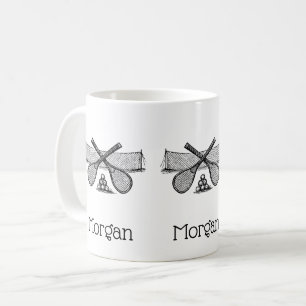Sports Vintage Tennis Net, Crossed Racquets, Balls Coffee Mug