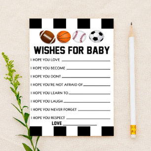 Sports Wishes For Baby Baby Shower Activity 