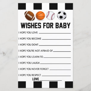 Sports Wishes For Baby Baby Shower Activity 