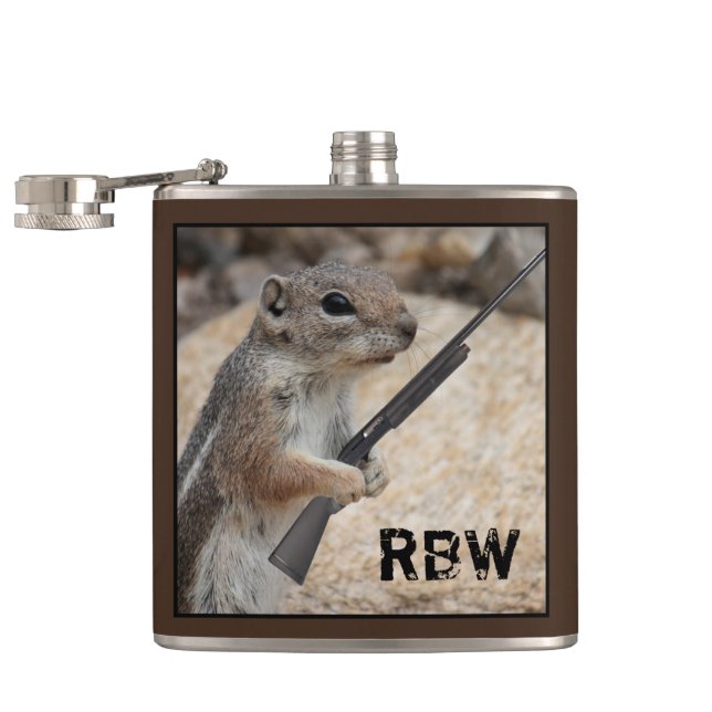Sportsman Squirrel Customisable Flask (Opened)