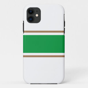 Sporty Athletic Green Brown White Racing Stripes Case-Mate iPhone Case