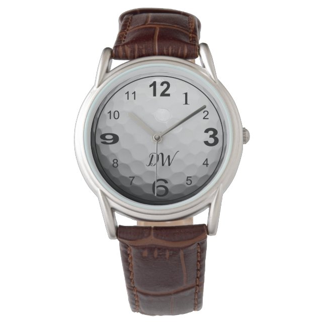 Sporty Ball Themed Personalised Men's Golf Watch (Front)