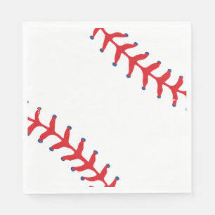 Sporty-Baseball Classic Red & White Sports Themed Napkin