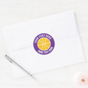 Sporty basketball stickers in custom colors