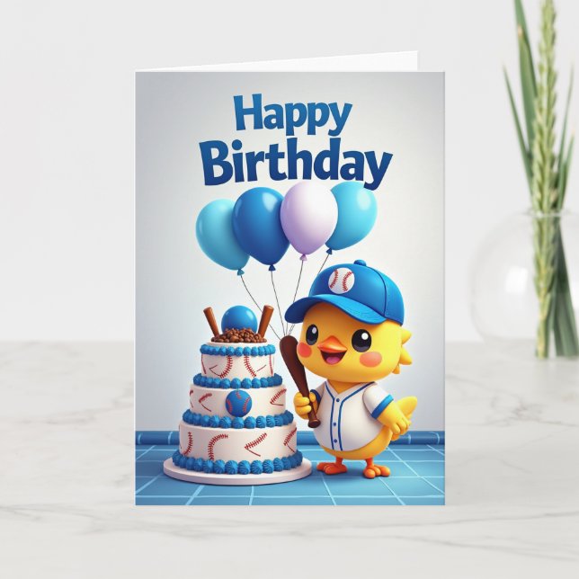 Sporty Bird Birthday Card (Front)