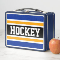 Sporty Black Navy Blue Yellow HOCKEY Stripes