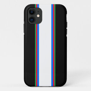 Sporty Black White Red Green Blue Racing Stripes Case-Mate iPhone Case