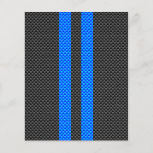 Sporty Blue Carbon Fibre Style Racing Stripes Flyer