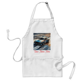 Sporty Blue Racing Car Standard Apron