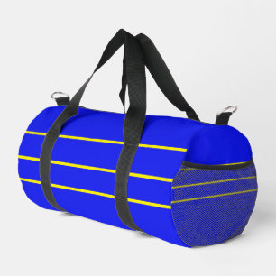 Sporty Blue With Yellow Overnight Duffel Bag