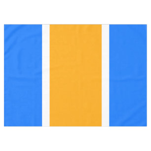 Sporty Bold Bright Blue Yellow White Retro Stripes Tablecloth