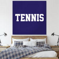 Sporty Bold Navy Blue Athletic White TENNIS Text