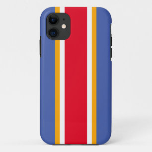 Sporty Bold Red White Blue Yellow Racing Stripes Case-Mate iPhone Case