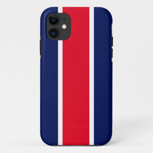 Sporty Bold Red White Navy Blue Racing Stripes Case-Mate iPhone Case