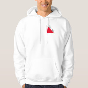 Sporty Bright Red Pickleball Text Logo On White Hoodie