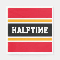 Sporty Bright Red Yellow Black HALFTIME Stripes