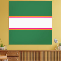 Sporty Camp Green White Pink Orange Racing Stripes