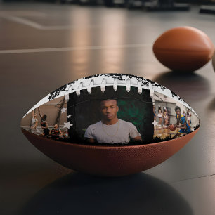 Sporty Custom Player Name & Number 3 Photo Collage Football