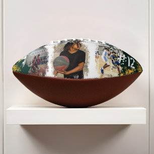 Sporty Custom Player Name & Number 3 Photo Collage Football