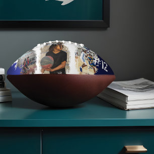 Sporty Custom Player Name & Number 3 Photo Collage Football