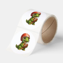 Sporty Dino Football Roll Stickers for Kids