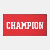 Sporty Fun CHAMPION White Text On Bright Red