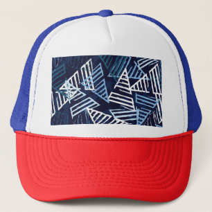 Sporty Fun: Creative Seamless Wallpaper. Trucker Hat