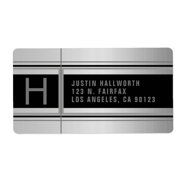 Sporty Geometric Faux Metal Return Address (Front)