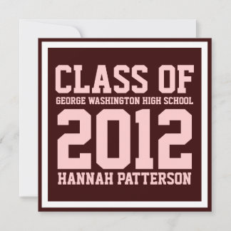 Sporty Girl Jersey Uniform Pink Graduation Party Invitation