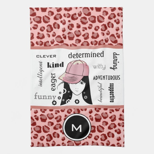 Sporty & Girly Cool Leopard Sports/Gym Towel (Vertical)