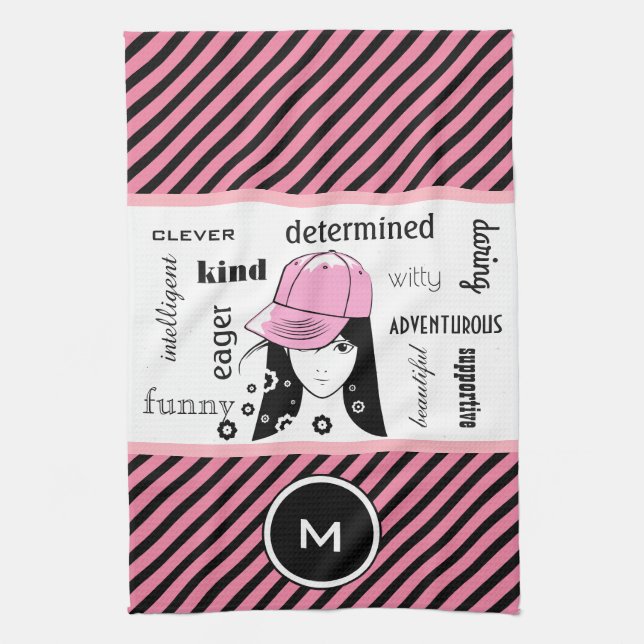 Sporty & Girly Cool Sports/Gym Towel (Vertical)