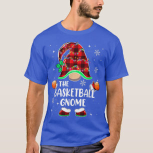 Sporty Gnome Basketball Buffalo Plaid Christmas Li T-Shirt