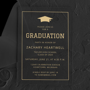 Sporty Gold Graduation Party Invitation