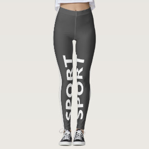 Sporty Grey Bichromatic Vertical Band Leggin Leggings