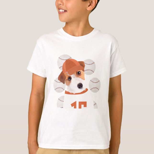 Sporty Jack Russell Baseball Lover T-Shirt (Front)
