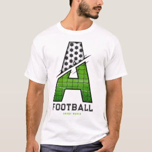 Sporty Letter A Football Net & Ball Typography T-Shirt