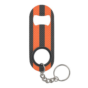 Sporty Orange Stripes Carbon Fibre Style Decor