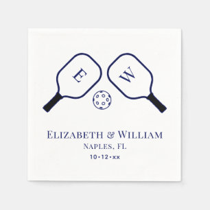 Sporty Pickleball Paddles Wedding DIY Colors Napkin