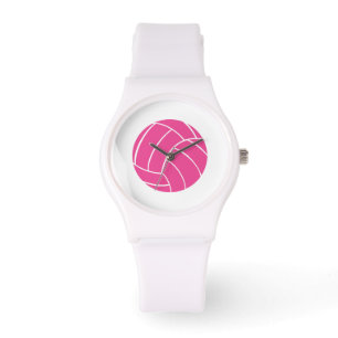 Sporty Pink Volleyball Wrist Watch
