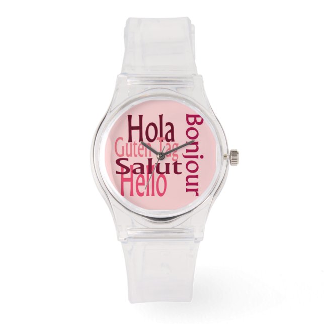 Sporty pink watch (Front)