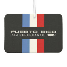Sporty Puerto Rico Stripes | Black Grey Island Map