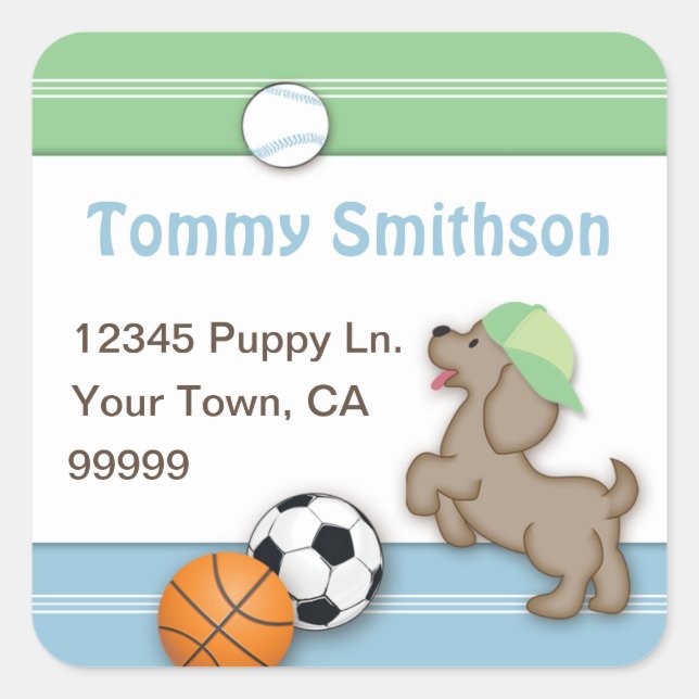 Sporty Puppy Custom Address Label (Front)