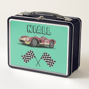 Sporty Race Car  Metal Lunch Box