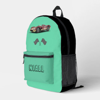 Sporty Race Car  Personalised Printed Backpack
