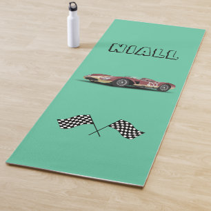 Sporty Race Car Personalised Yoga Mat