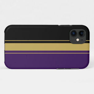 Sporty Refined Black Purple Brown Racing Stripes Case-Mate iPhone Case