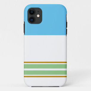Sporty Sky Blue White Light Green Racing Stripes Case-Mate iPhone Case